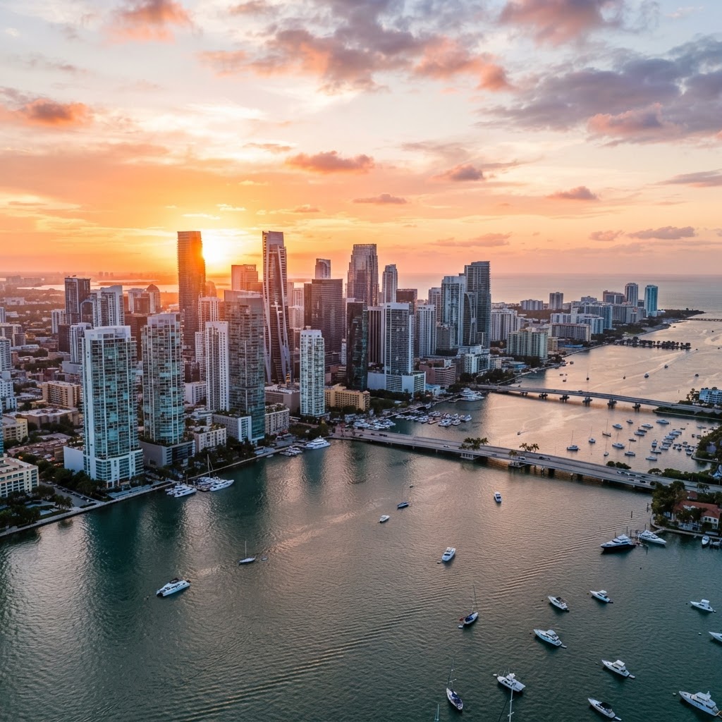 Miami FL skyline - Auxi Services coverage