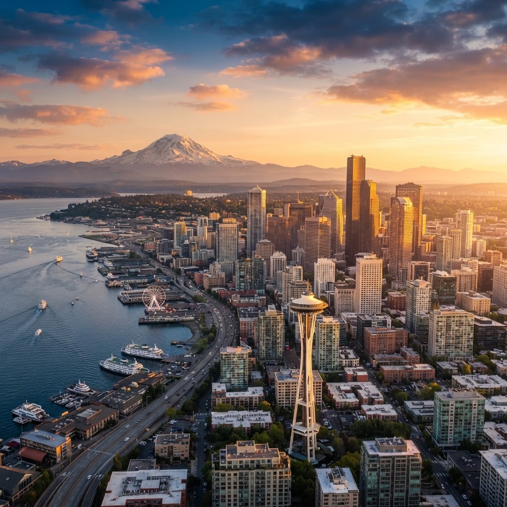 Seattle WA skyline - Auxi Services coverage
