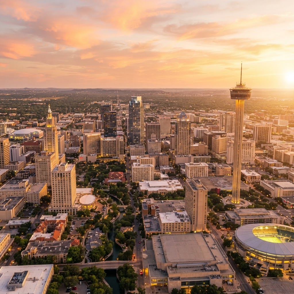 San Antonio TX skyline - Auxi Services coverage