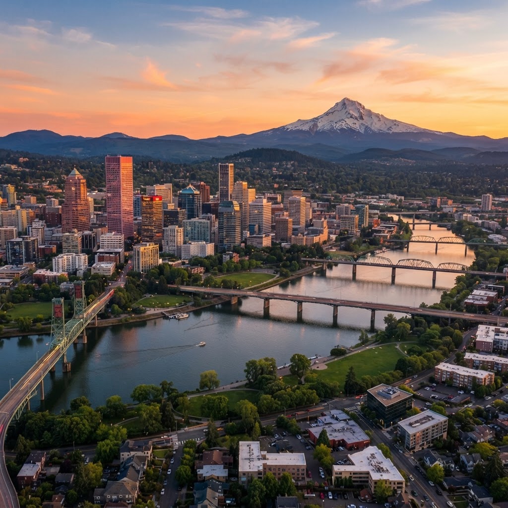 Portland OR skyline - Auxi Services coverage