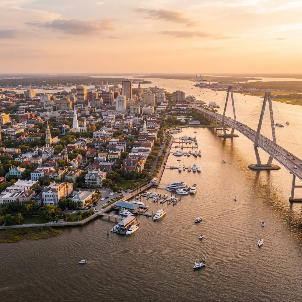 Charleston SC skyline - Auxi Services coverage