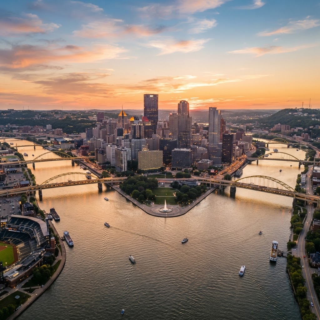 Pittsburgh PA skyline - Auxi Services coverage