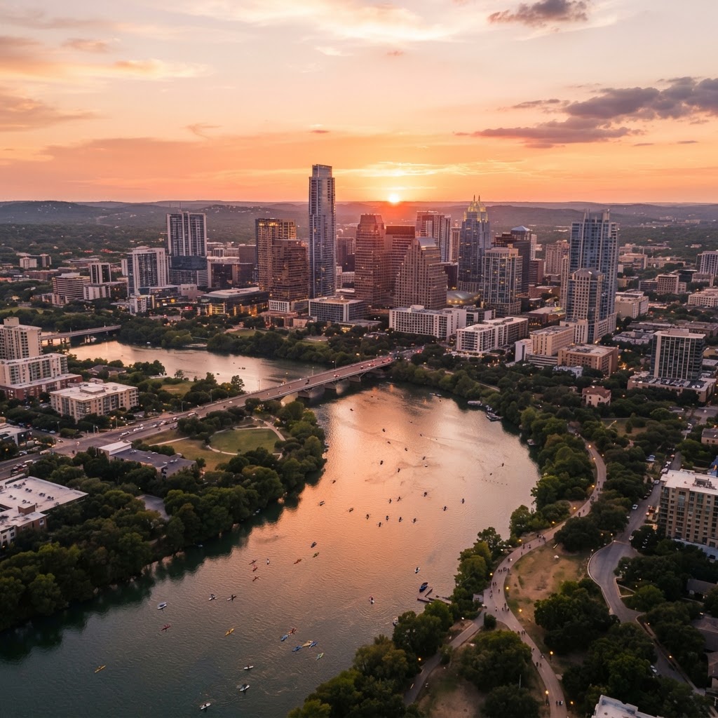 Austin TX skyline - Auxi Services coverage