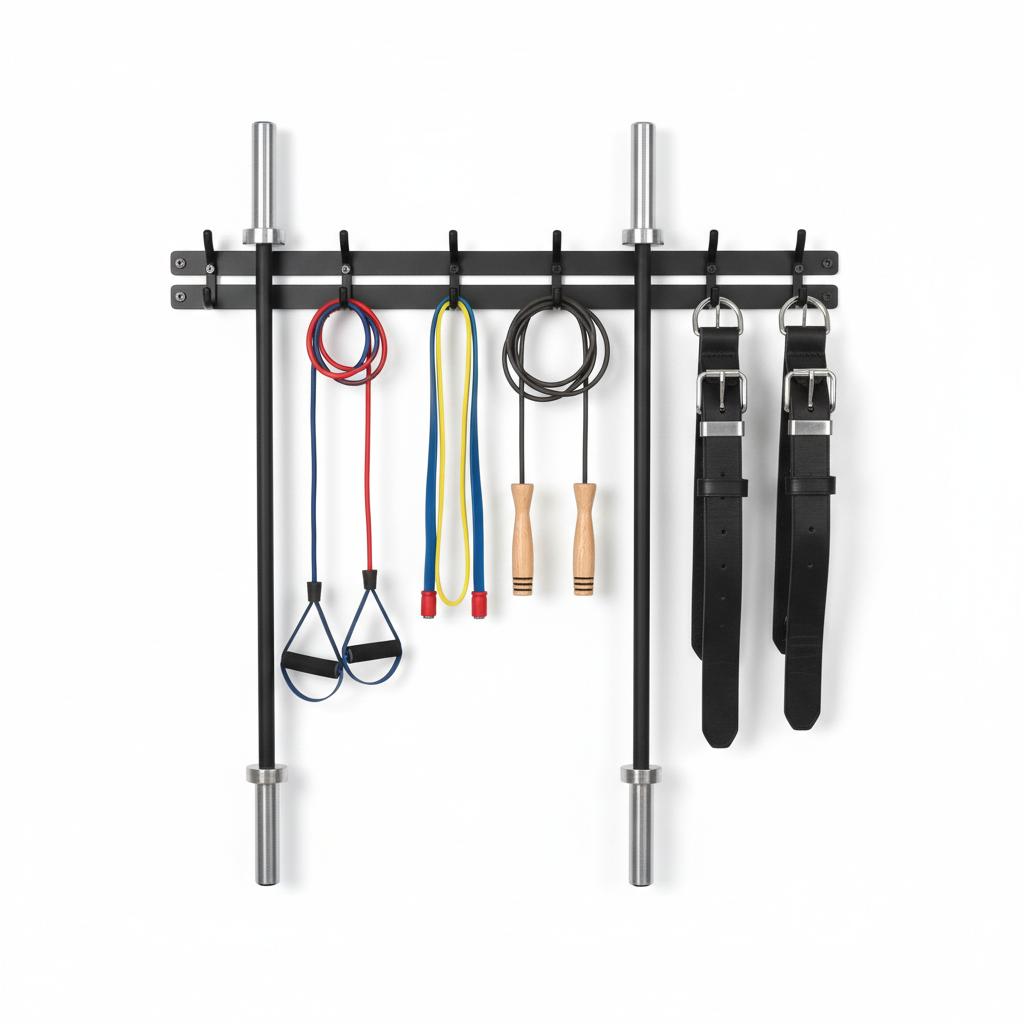 Home Gym Wall Storage Rack – 8-Hook Gear Organizer