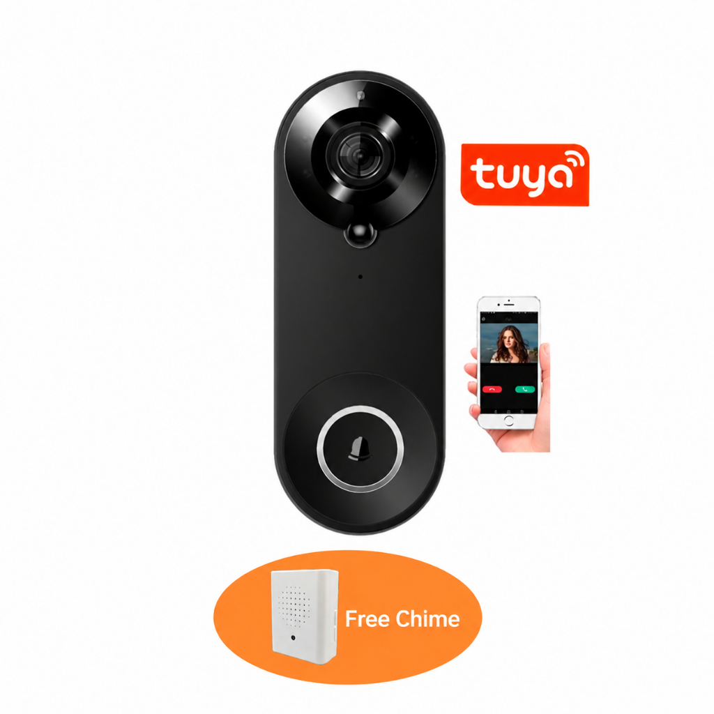 Cryptronics Cryptronics Smart Video Doorbell Camera — Tuya App Compatible with Wireless Chime for Airbnb host security, cameras, and no-monthly-fee smart security product view 4