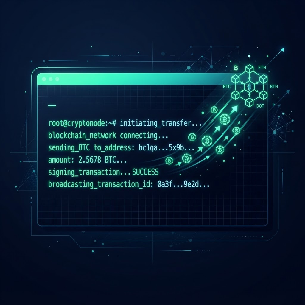 How to Send Crypto from the Command Line — Bitcoin, Monero, Ethereum, Kaspa & More