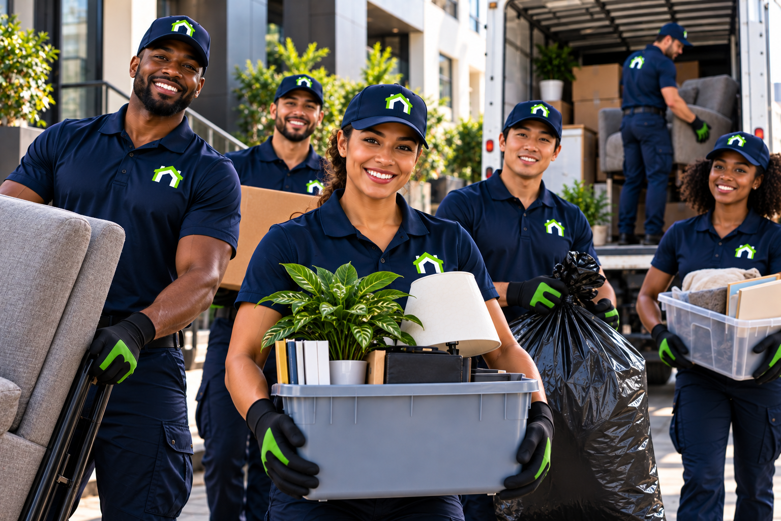 The CleanOutz team — professional technicians in uniform ready to help with every service edition.
