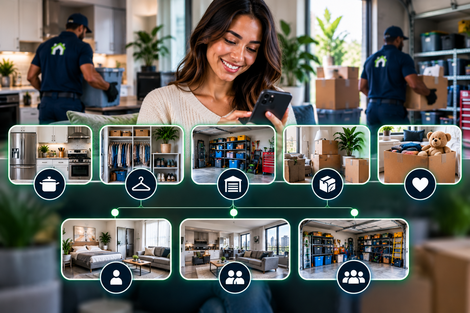 CleanOutz price estimator — pick your service type and space size for an instant estimate.