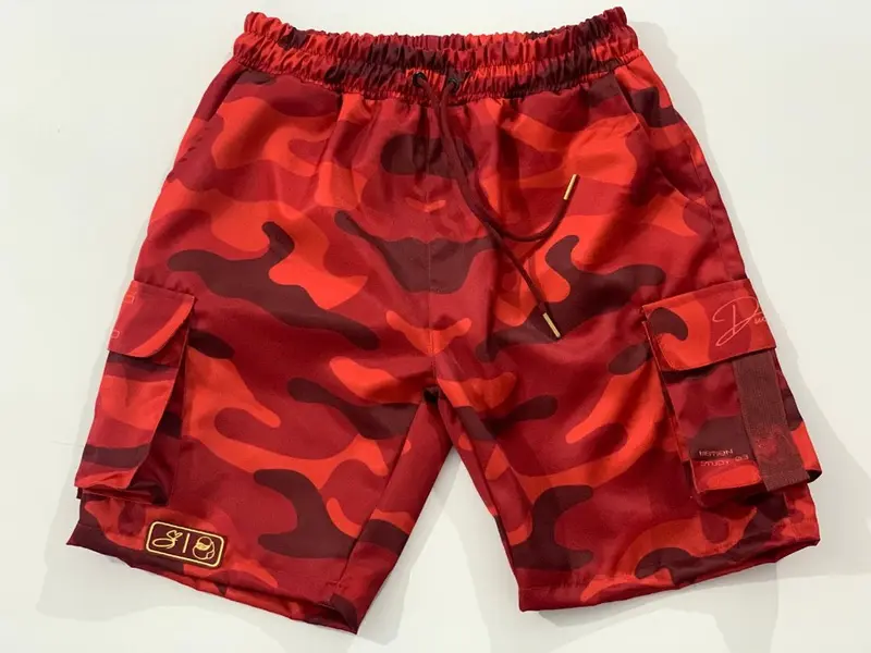 DuckOff Camo Cargo Shorts — Red