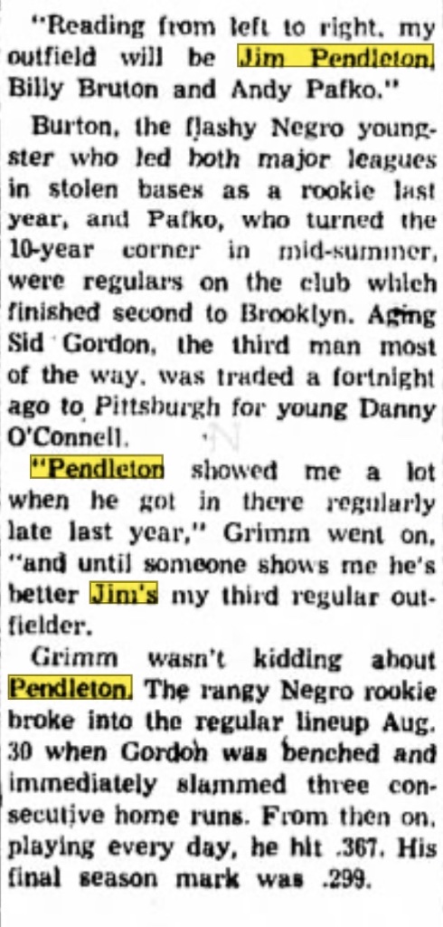 Grimm Tabs Pendleton as Third Regular Outfielder