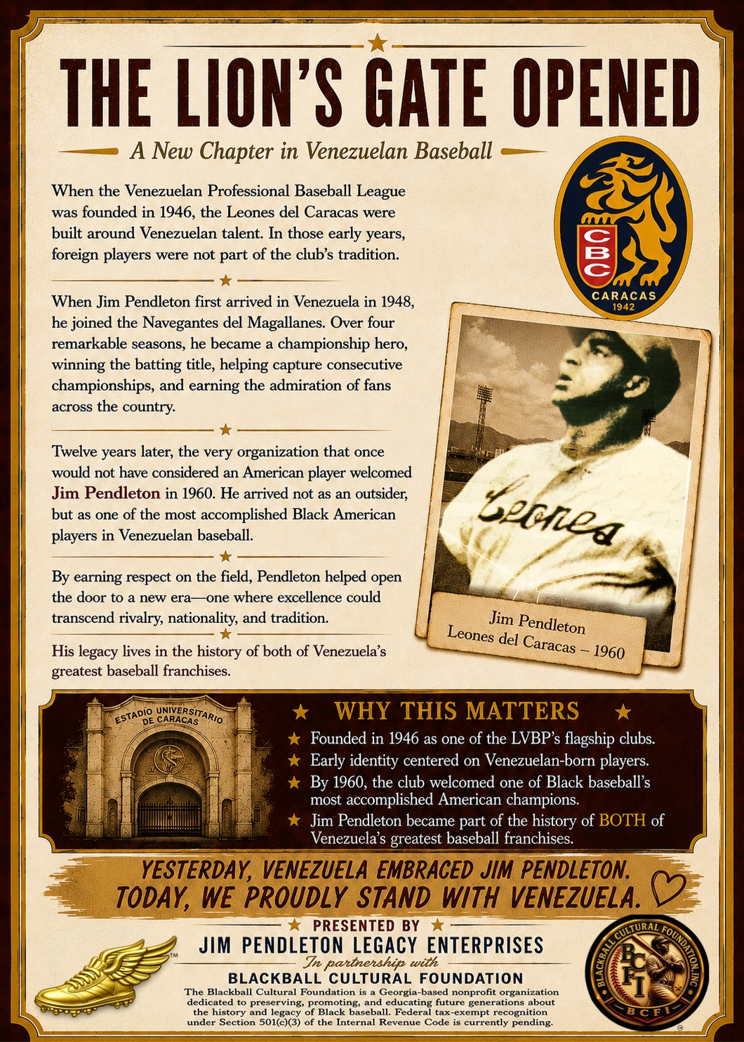 Jim Pendleton Bridging Cultures with the Leones del Caracas