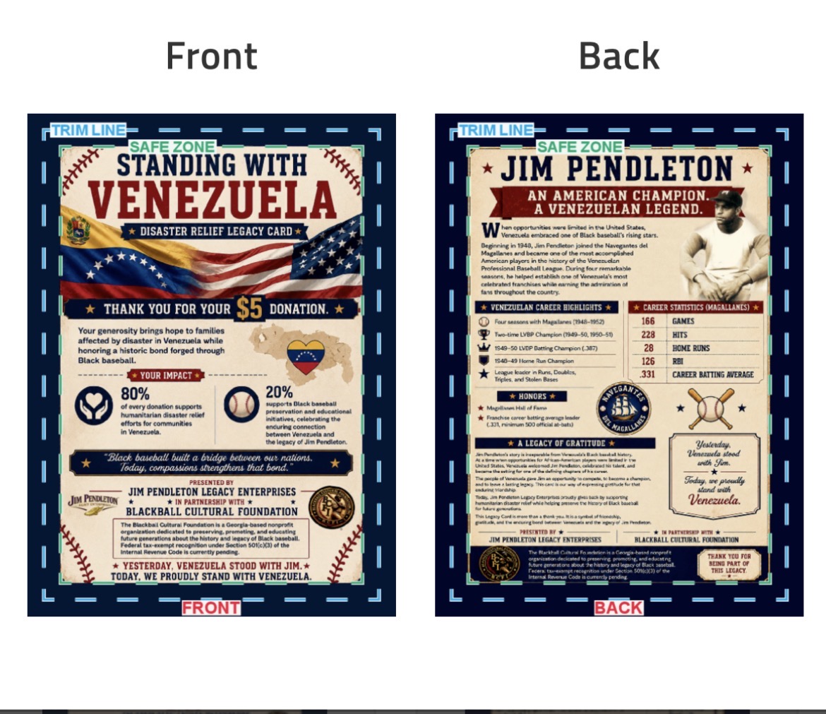 Jim Pendleton Navegante de Magallanes Venezuela Earthquake Relief Special Edition 