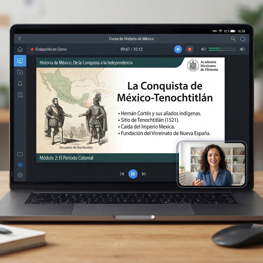Webcam superpuesta sobre una presentación