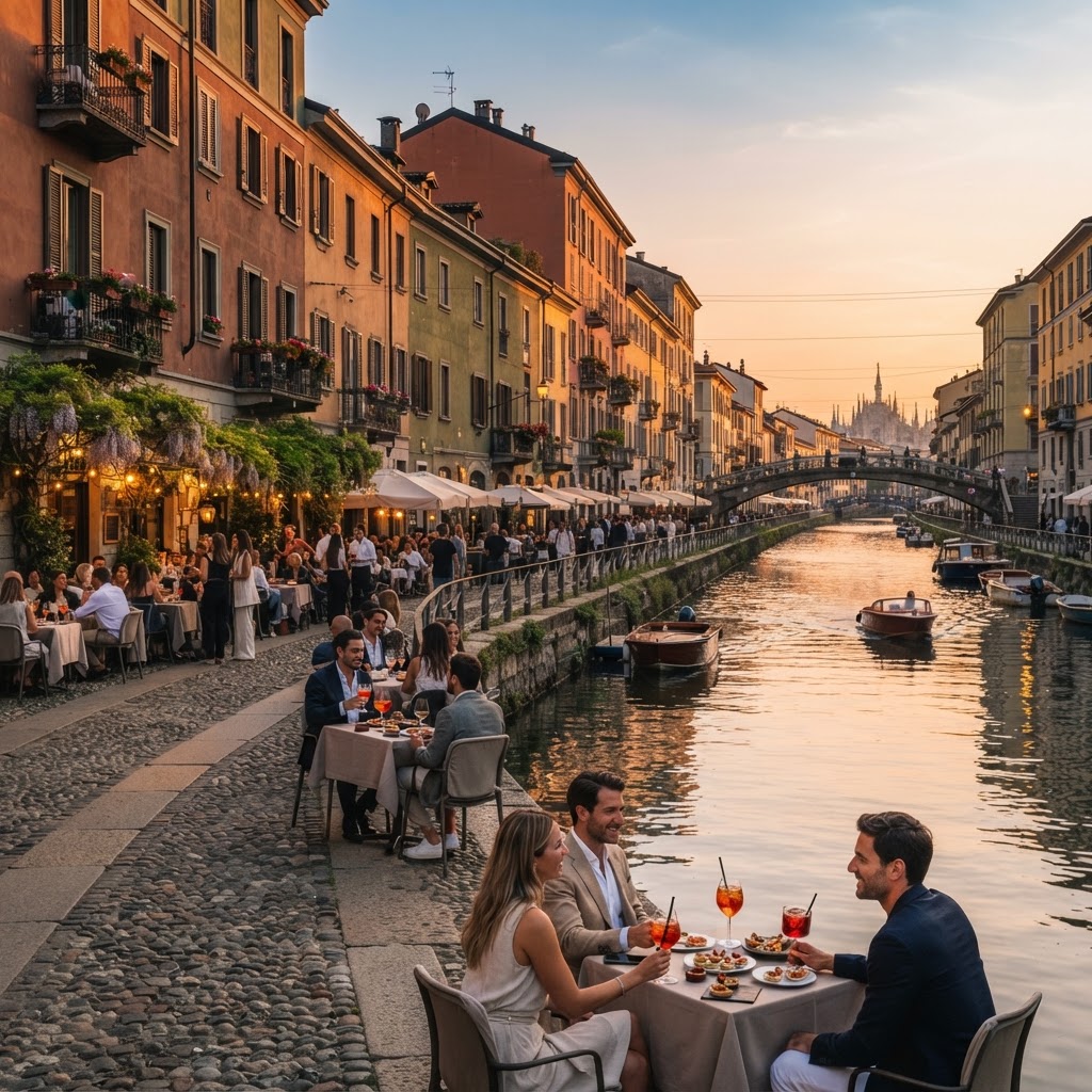 Navigli al tramonto