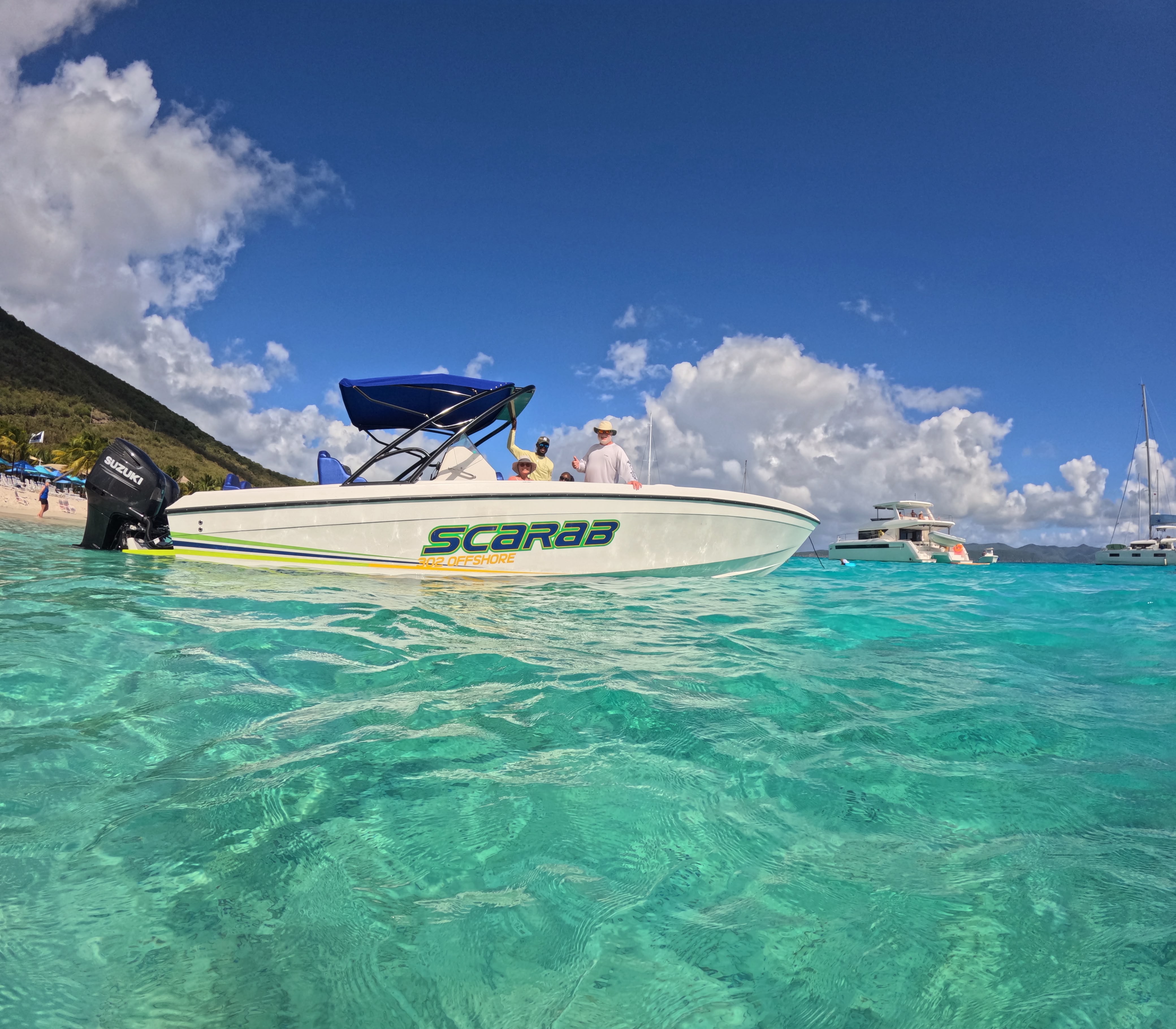 Anchored in turquoise waters