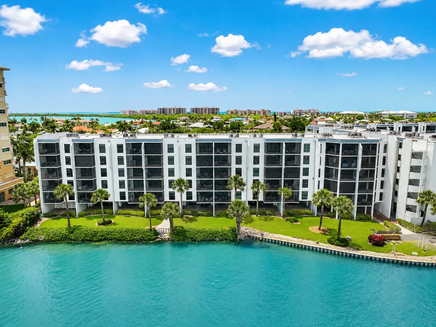 Bottlenose Pointe luxury waterfront condo on Marco Island Florida with river views aerial drone