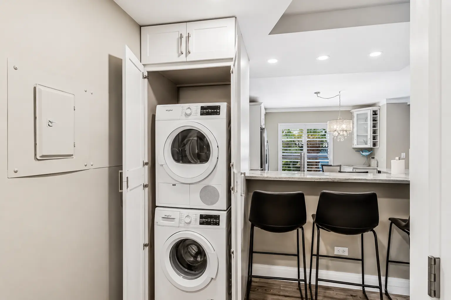 In-unit washer and dryer at Bottlenose Pointe vacation rental Marco Island Florida