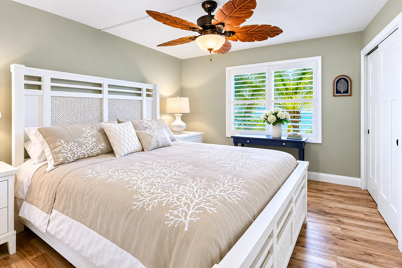 Master bedroom king bed with luxury linens at Bottlenose Pointe vacation rental Marco Island Florida