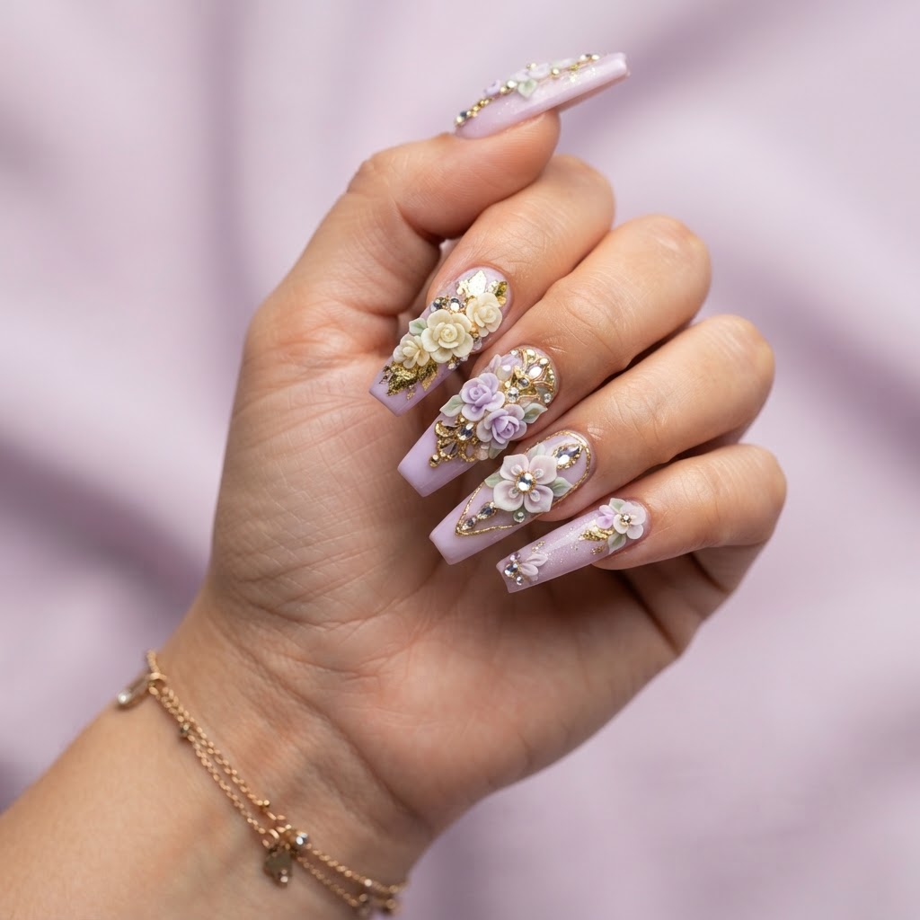 AI-generated 3D Art nail design