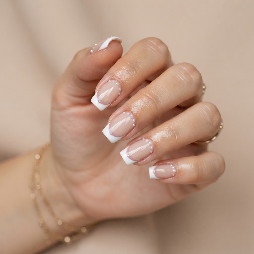 AI-generated French nail design
