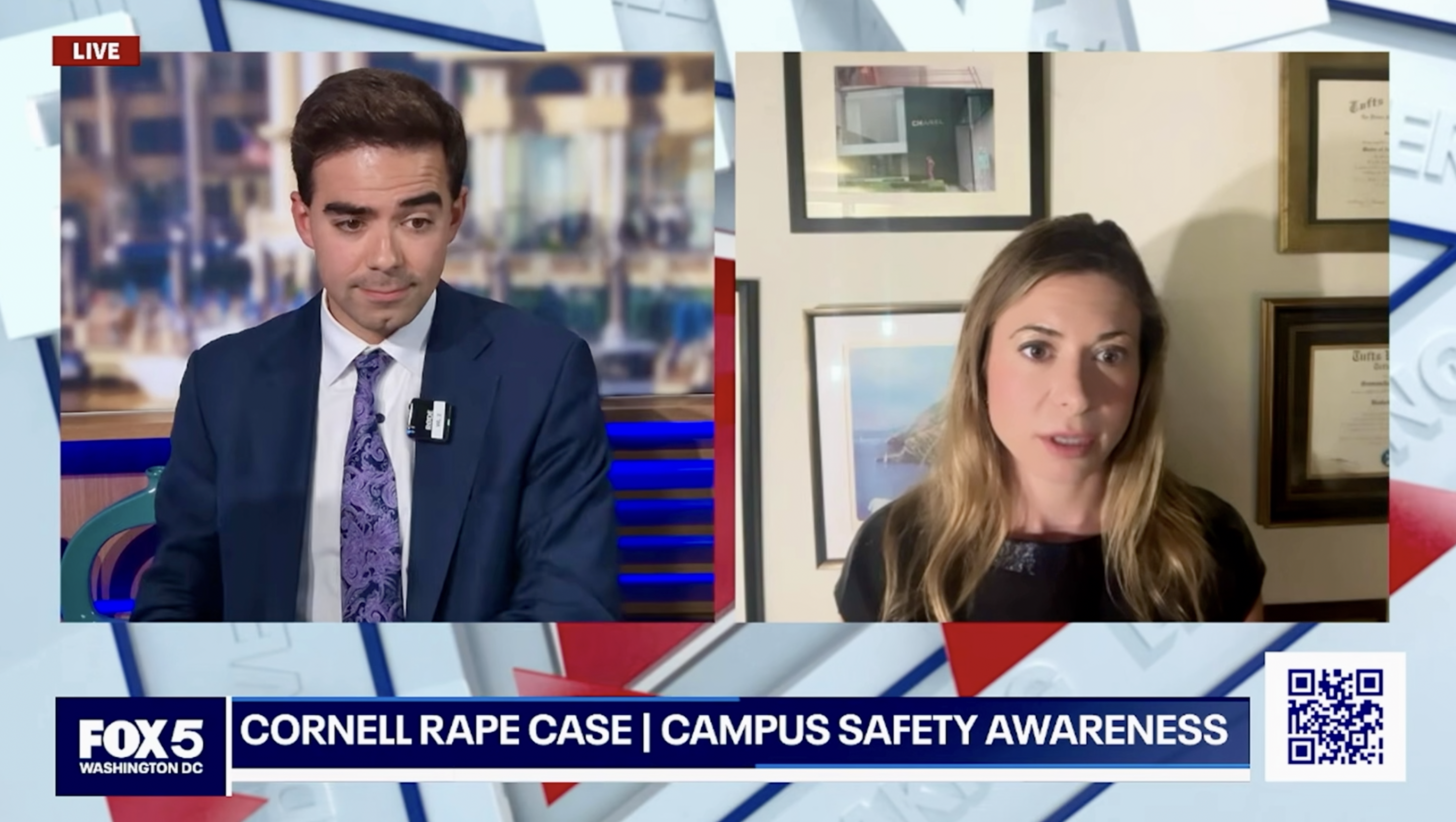 Samantha Karlin featured on FOX 5 Washington DC discussing campus safety