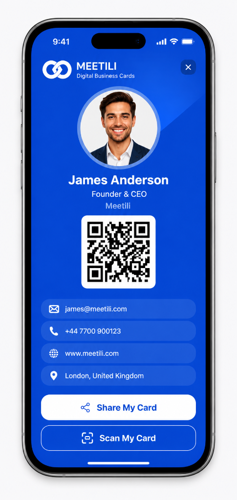 Meetili digital business card example