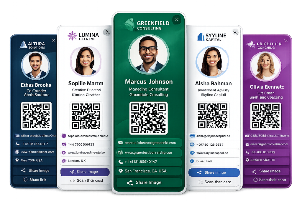 Meetili digital business cards showcase