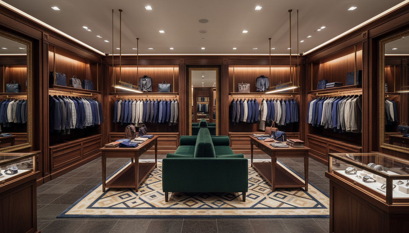 Interior of Estep's The Nu Look menswear boutique in Charleston WV
