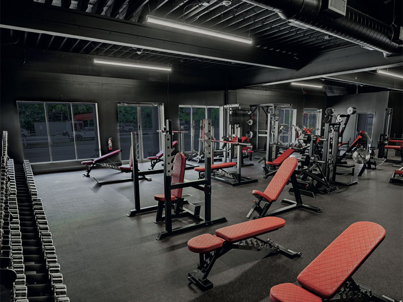 Modern commercial gym interior