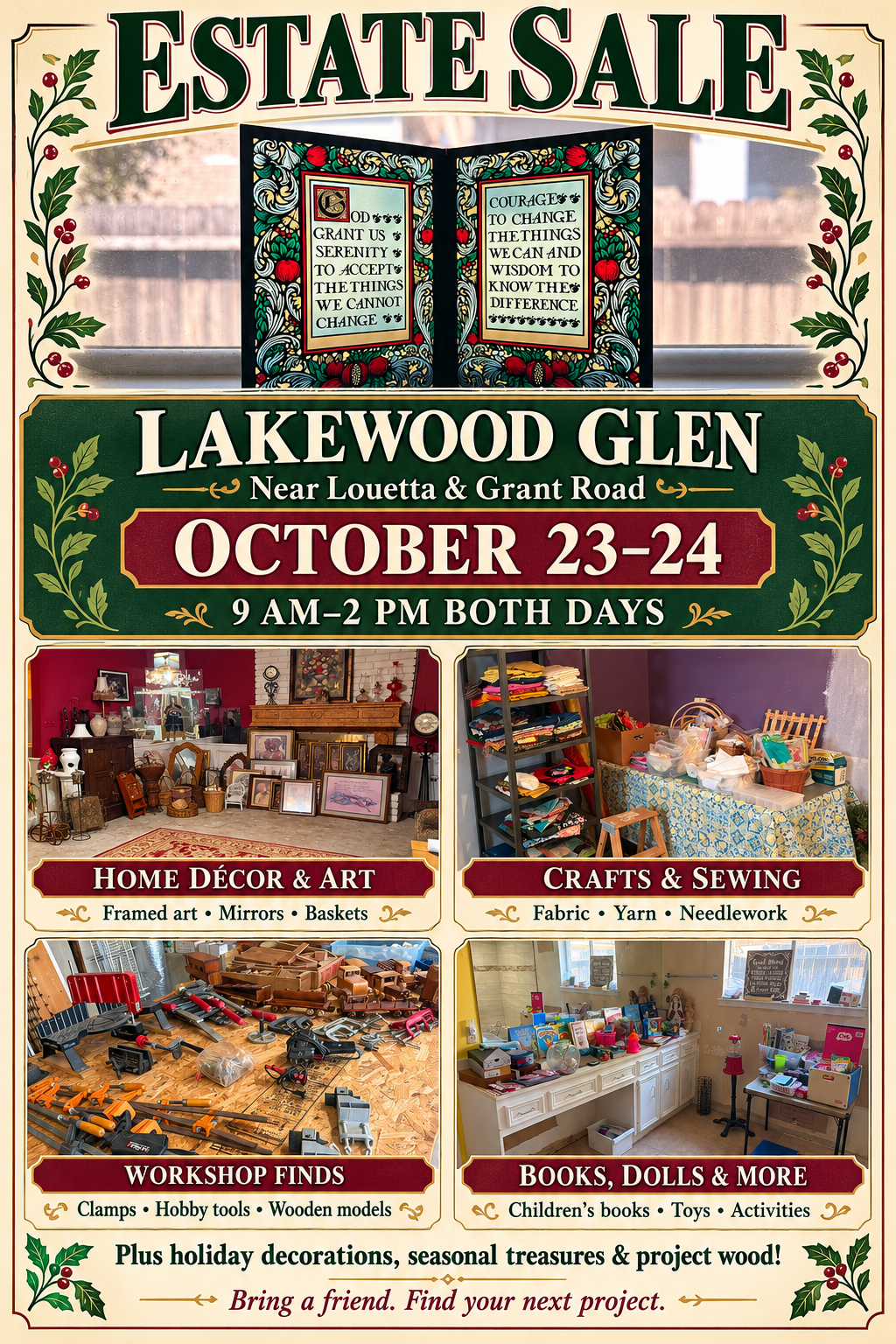 Estate sale introduction flyer