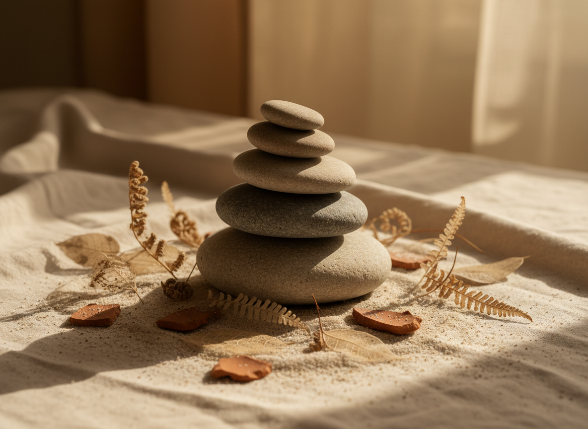 Grounding stones representing inner balance