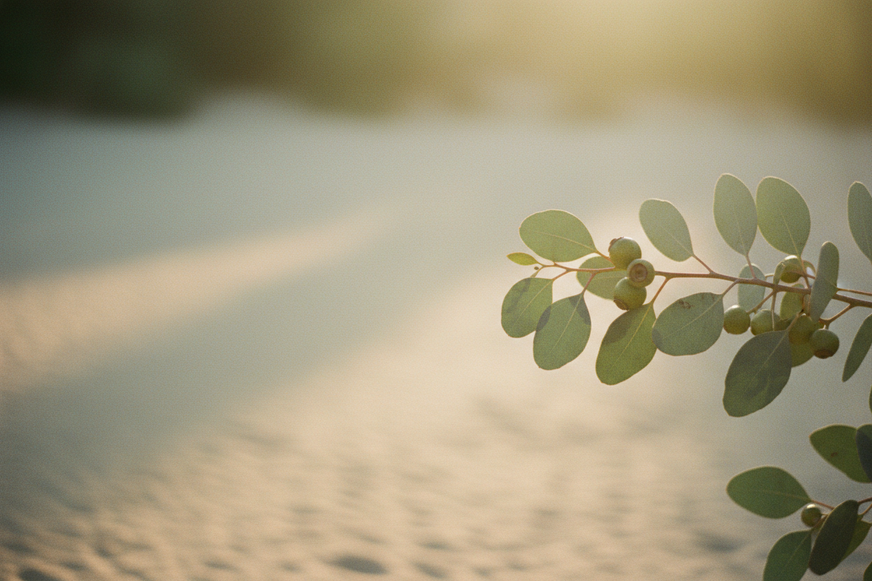 Soft botanical in warm natural light