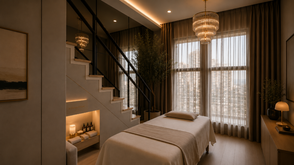 The treatment room at candle hour