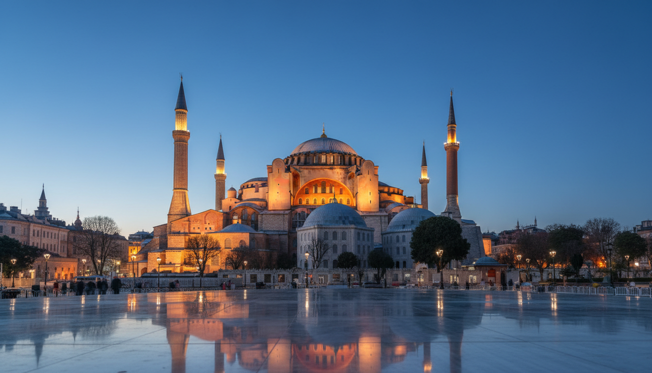 Hagia Sophia at twilight, Istanbul Turkey