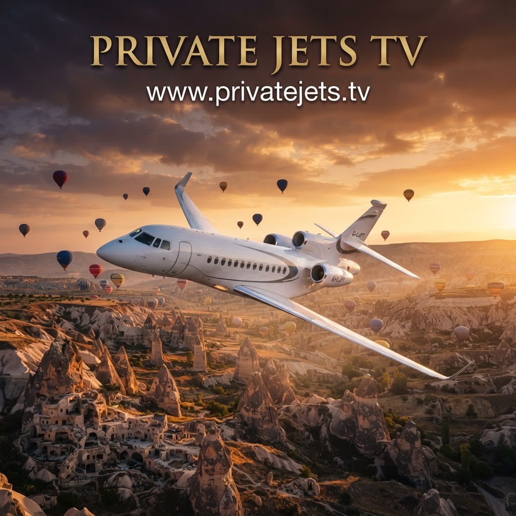 Private Jets TV — luxury jet over Cappadocia, Turkey