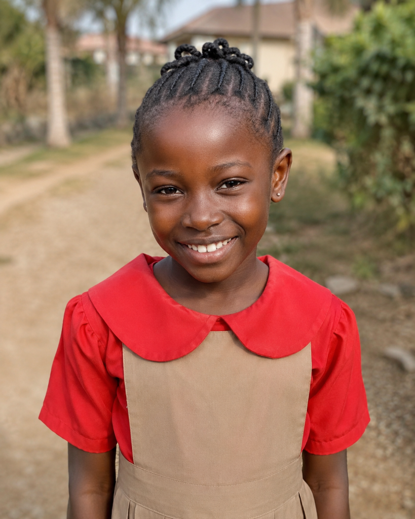 Smiling student in school uniform
