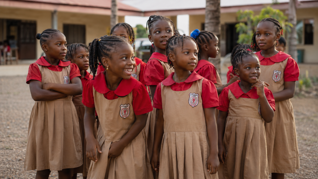 Students in school uniforms together