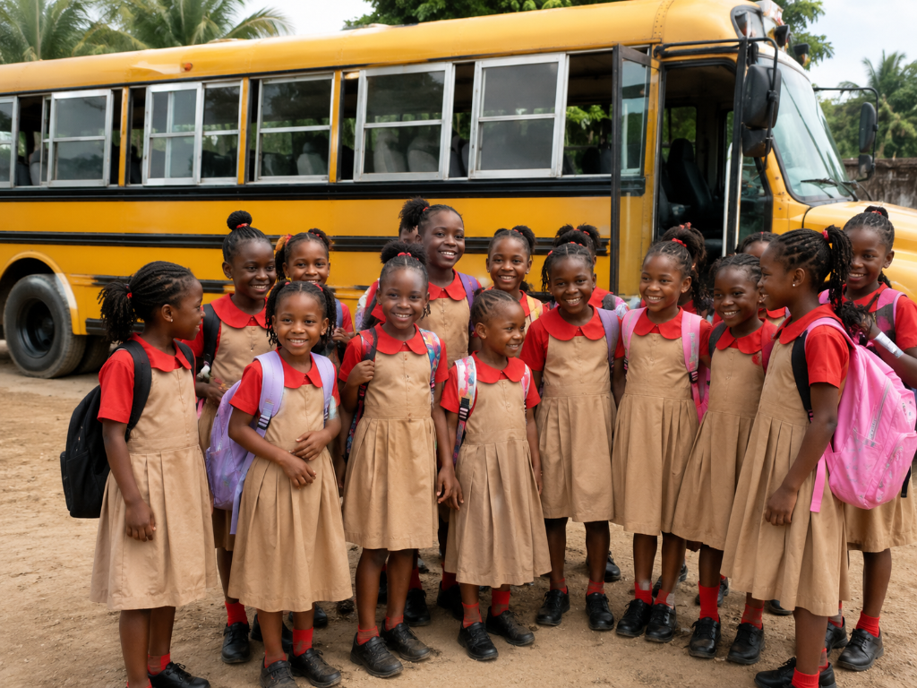 New School Bus Arrives in Liberia