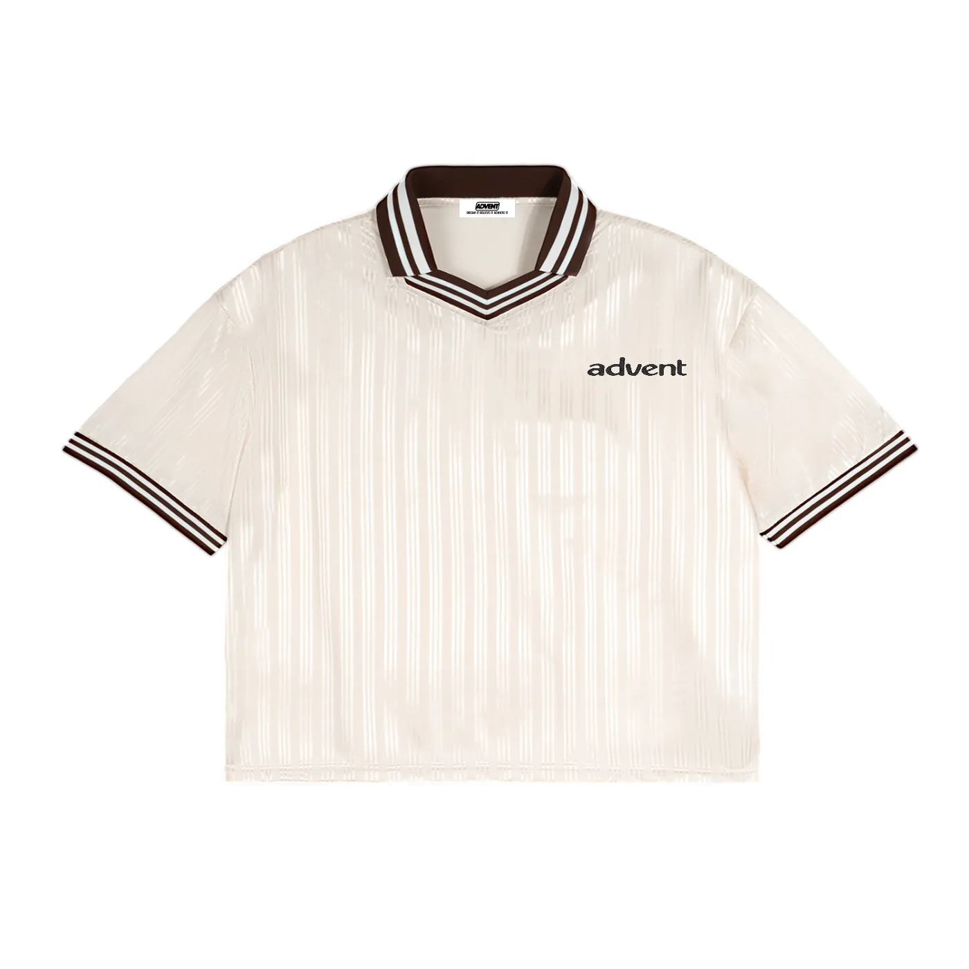Pinstripe Polo — Cream