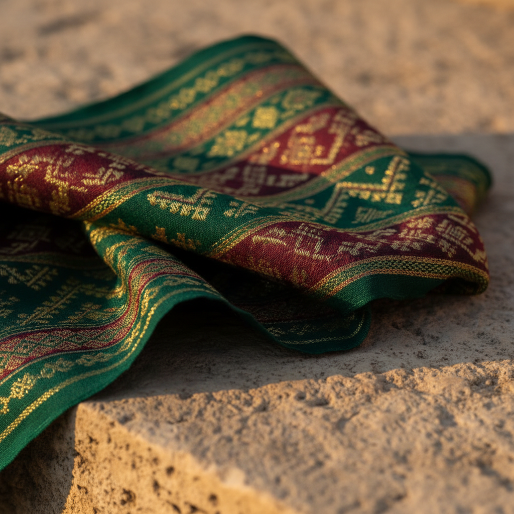 Hand-woven Lebanese silk textile