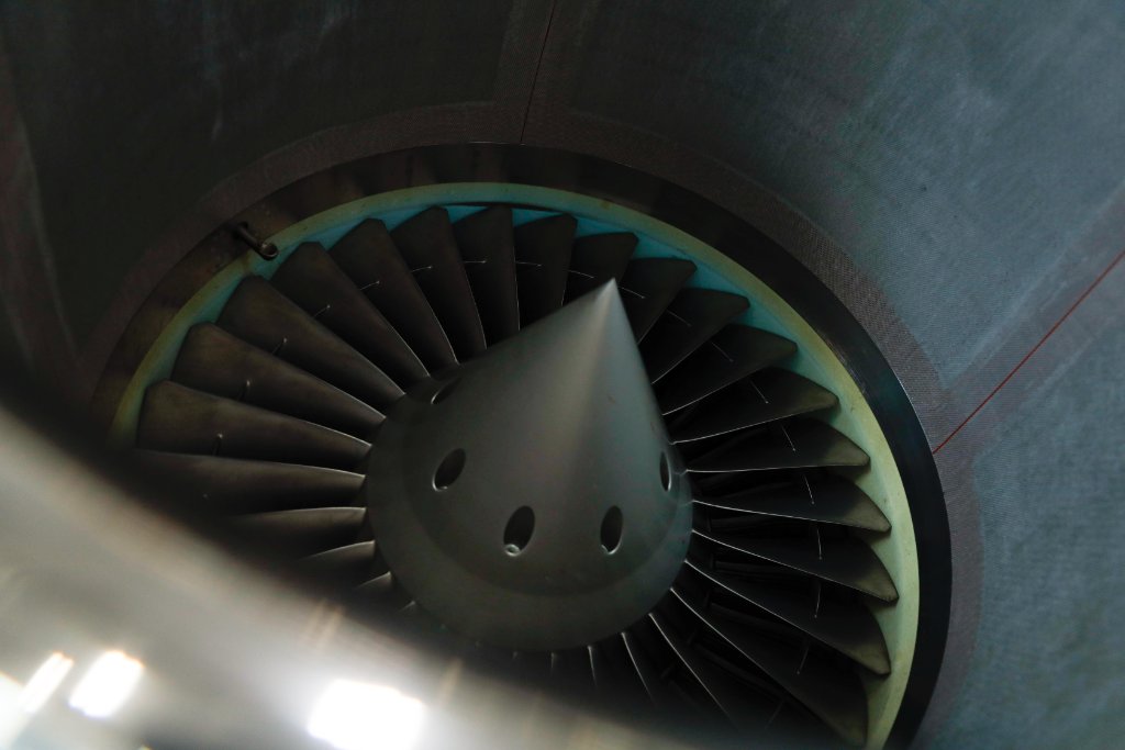 Jet engine intake close-up