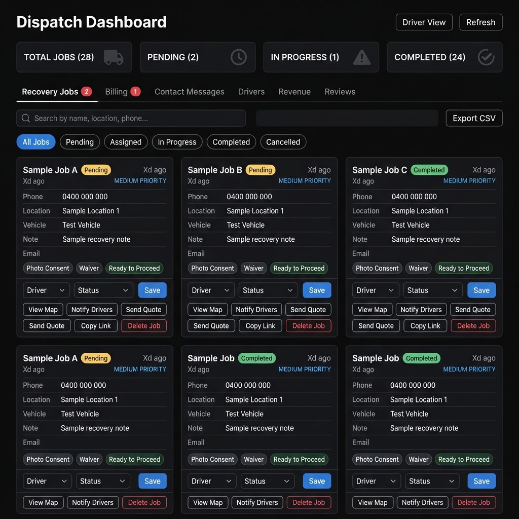 4x4 Recovery — Dispatch System