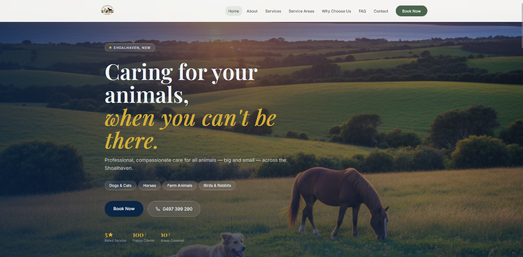 Paws to Pastures — Website