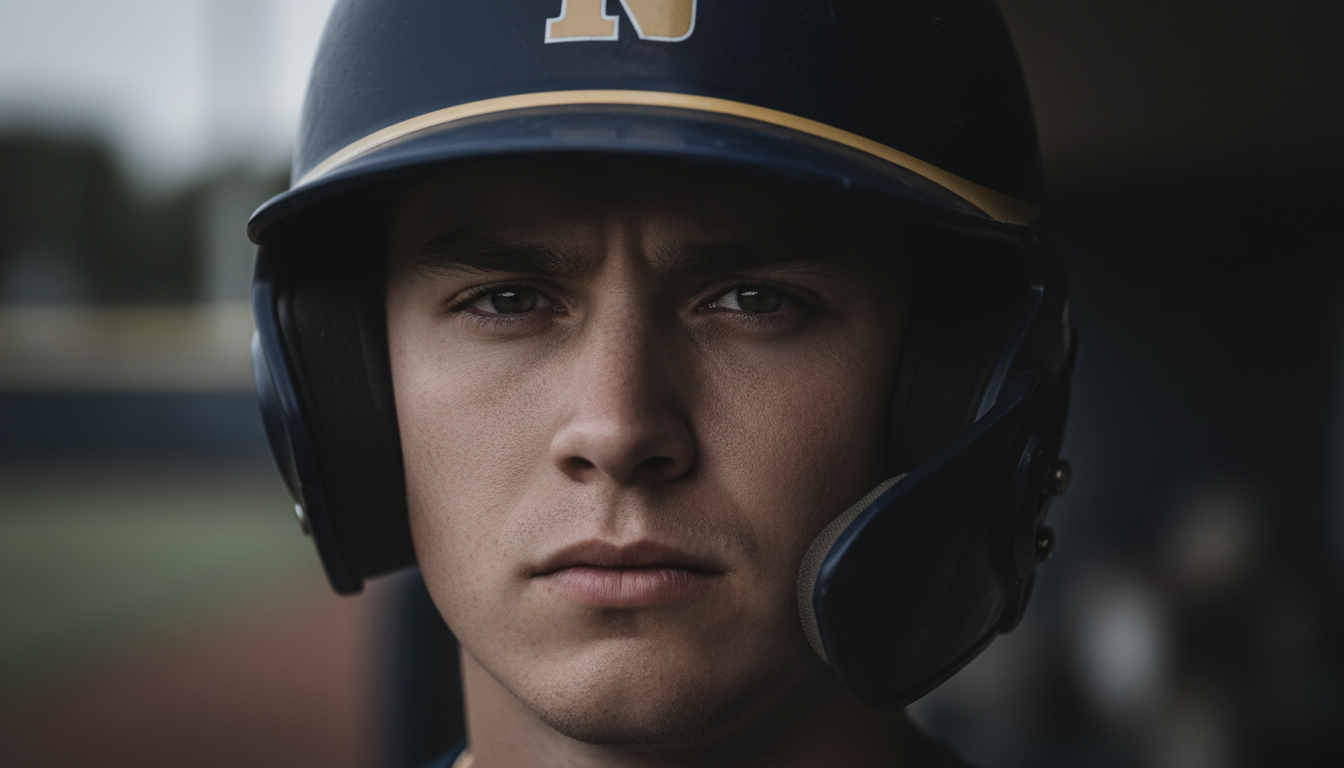 Focused baseball player