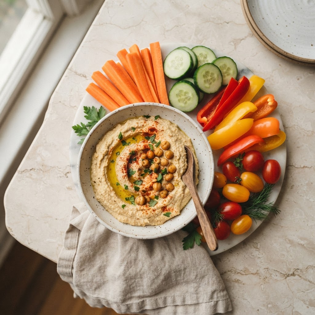 Hummus & Veggie Snack Plate