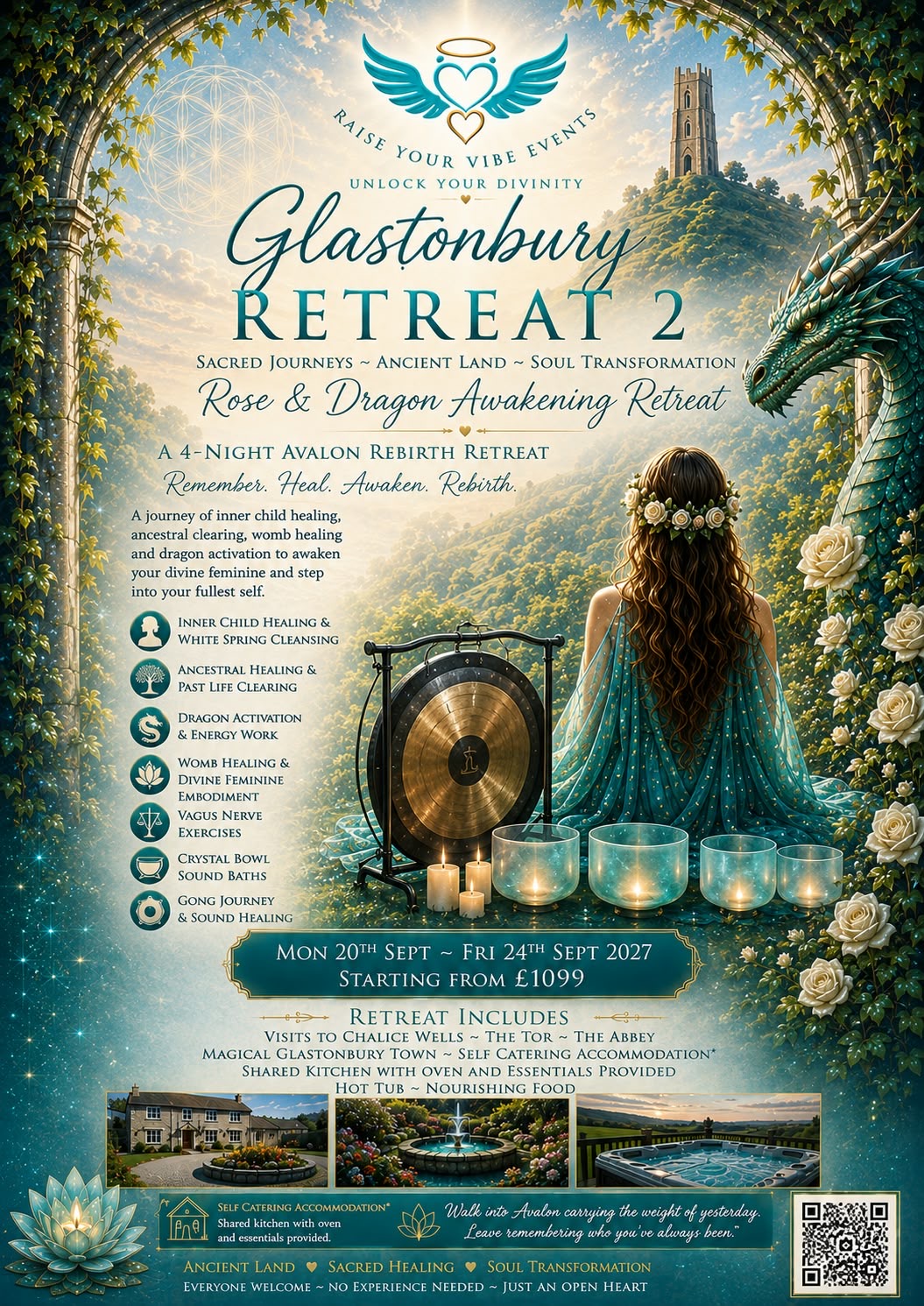 Glastonbury Retreat 2 — Rose & Dragon Awakening (Deposit)