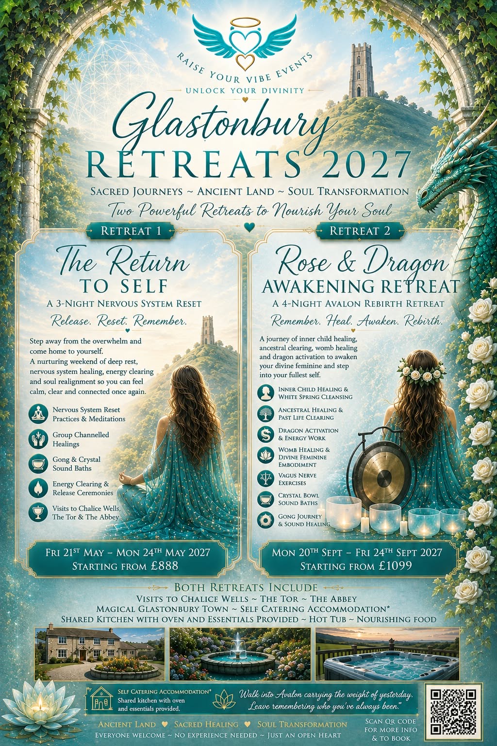 Glastonbury Retreats 2027 — Two Sacred Retreats in Avalon