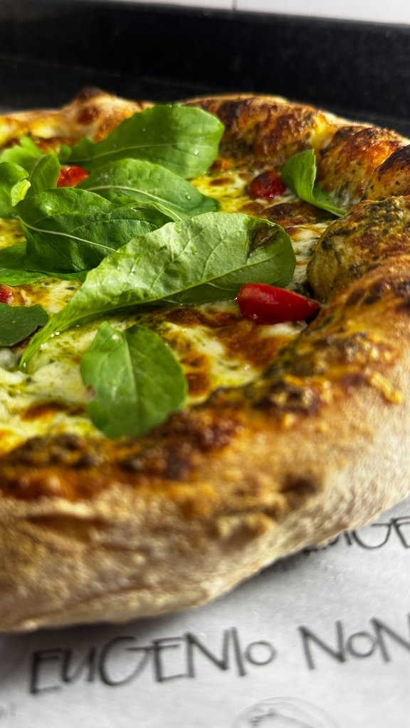 Detalhe da massa de fermentação natural Nonno Eugenio