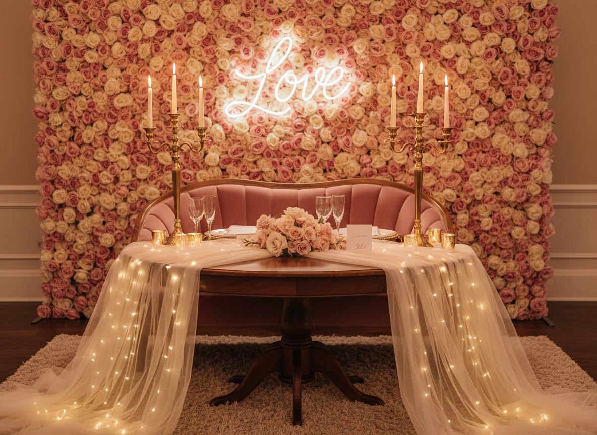 Romantic sweetheart table