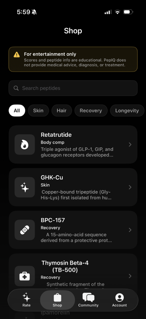 PepIQ Verified Peptide Shop